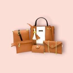 5pc handbag with tussel