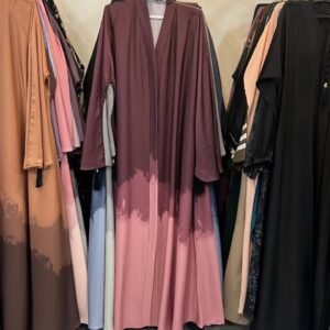 New Tie & Die Abaya choclate & pink